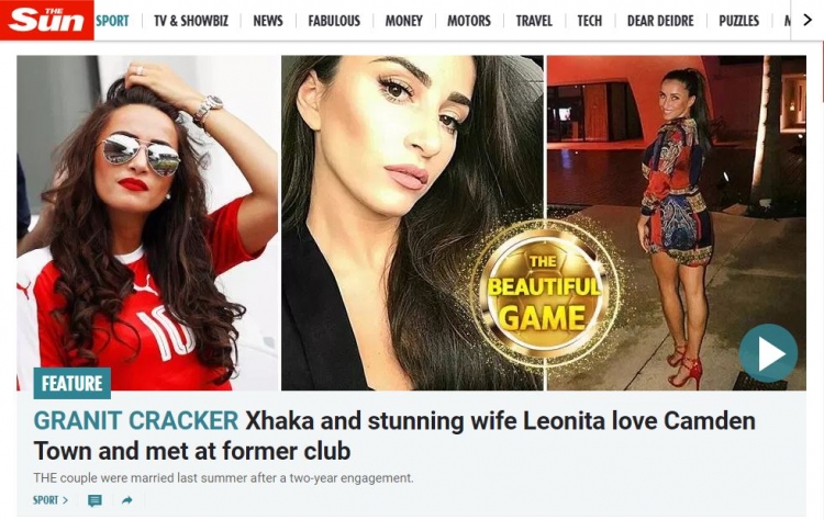 Granit Xhaka është me fat, mediat angleze i kushtojnë një artikull të veçantë gruas së tij[FOTO]