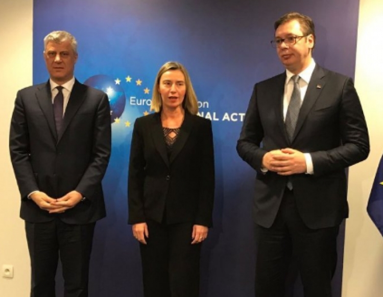 Korrigjimi i kufijve/ Mogherini pret në Bruksel Thaçin dhe Vuçiç