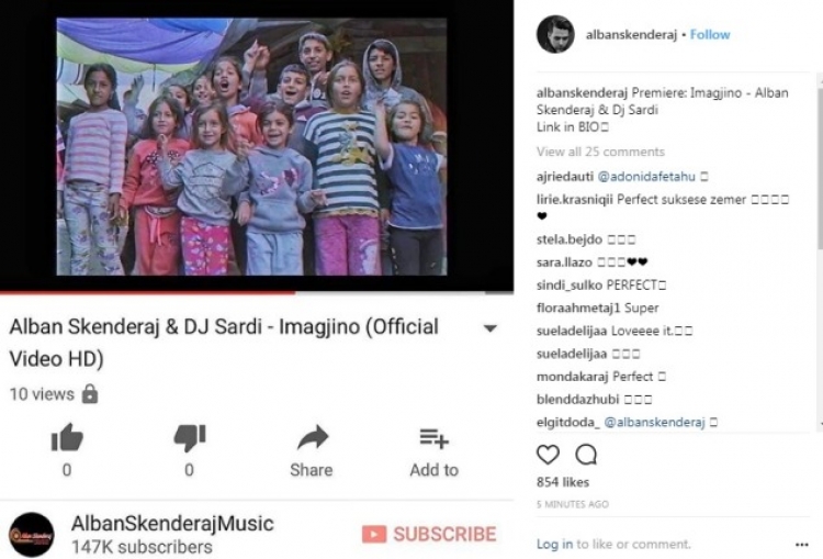 Alban Skënderaj dhe DJ Sardi publikojnë këngën e re ''Imagjino''... thjesht fantastike [VIDEO]
