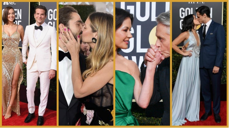 Çiftet që rrëmbyen zemrat e të gjithëve me puthje dhe gjeste romantike, në tapetin e kuq të 'Golden Globes' [FOTO]