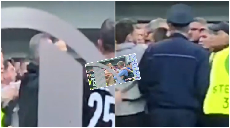 Plas grushti/ Skandal në ''Selman Stërmasi'', presidenti i Laçit dhe i biri godasin futbollistët e Tiranës! [VIDEO]