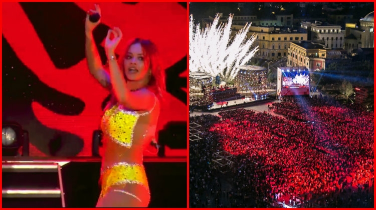 Gjëja më e bukur që mund të keni parë sot! Me flamur KUQ E Zi e me valle SHQIPTARE, Rita Ora “djeg” skenën: Të dua Shqipëri [VIDEO]