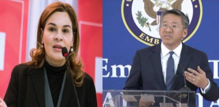 Pas takimit me Lulzim Bashën, ambasadori Donald Lu i shkon në zyrë Monika Kryemadhit