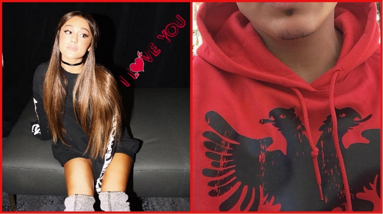 “Dashuria në ajër”, këngëtarja e famshme Ariana Grande i thotë këtij shqiptari “TË DUA” para gjithë botës, ja si ia kthen ai [FOTO]