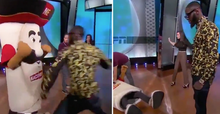 I thyhet nofulla ‘live’ në televizion, boksieri amerikan i kërkon falje maskotit[VIDEO]