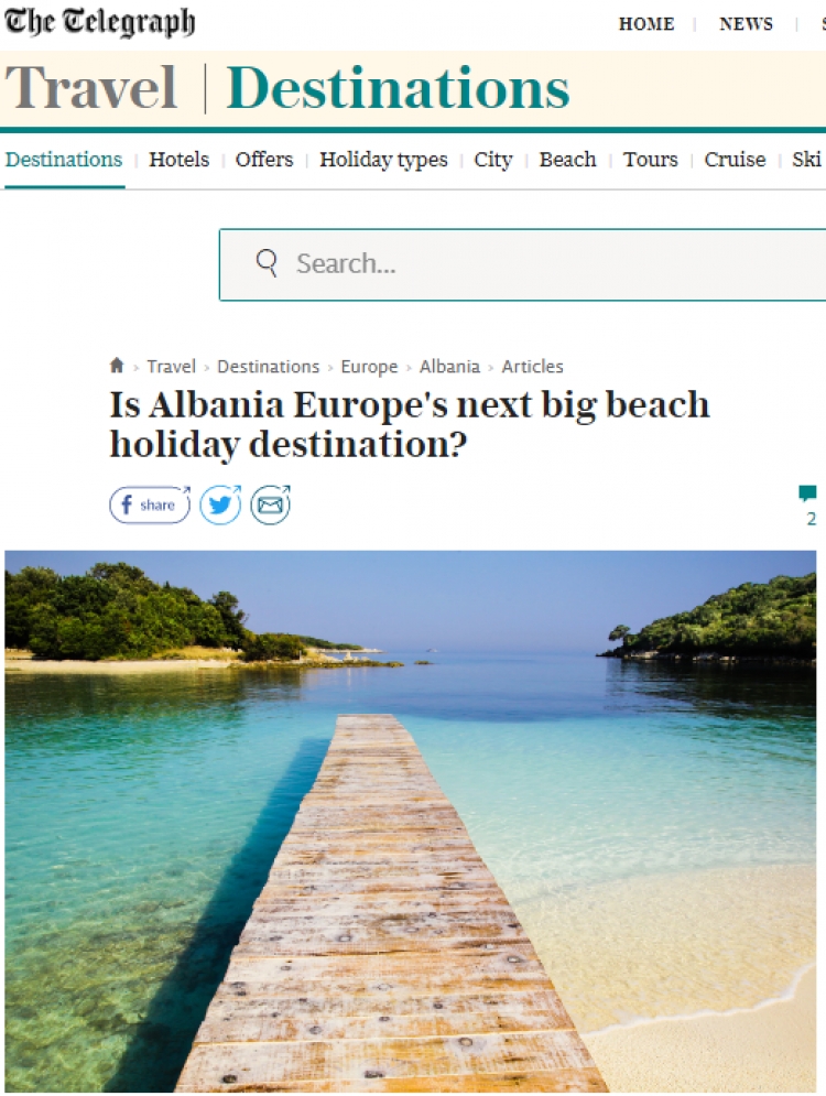 The Telegraph. “Turizmi në Shqipëri mister dhe intrigues”