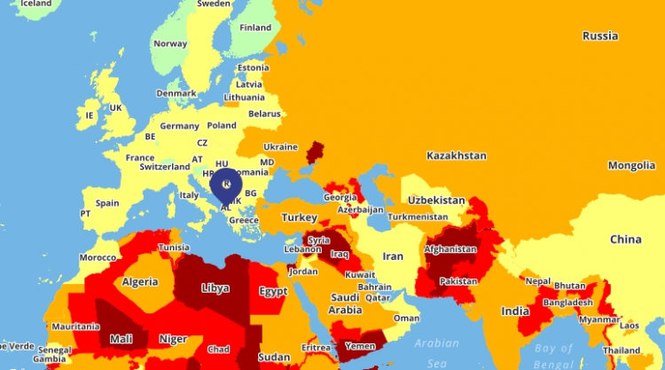 Harta e rrezikut të udhëtimeve për 2019. Shqipëria vend i sigurt për t'u vizituar