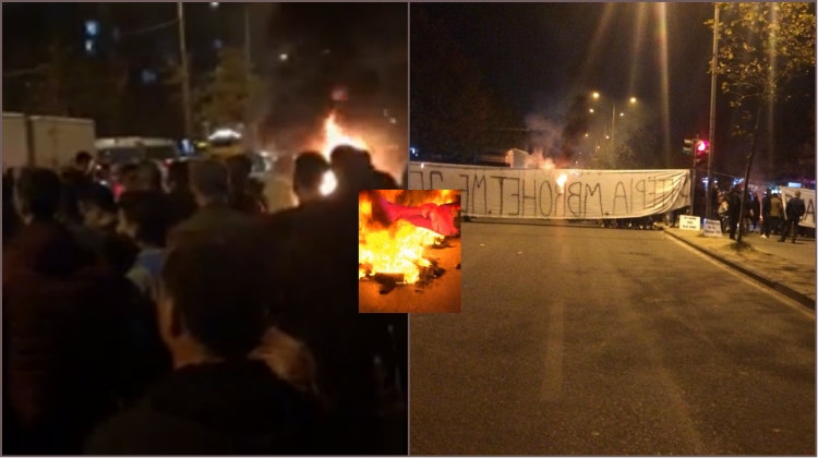 Tensionohet protesta te ''Unaza e Re'', banorët djegin flamurin e ''Rilindjes'' [VIDEO]