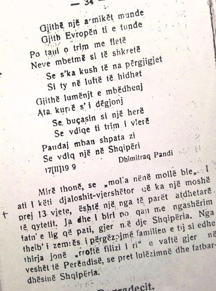 Publikohet krijimi i parë i Mitrush Kutelit në moshën 12-vjeçare