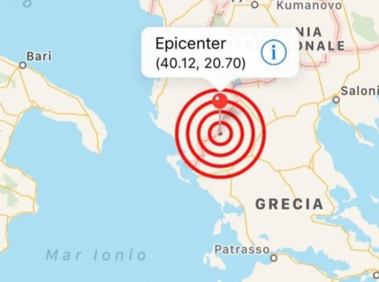 Tërmet i fortë në juglindje të Shqipërisë