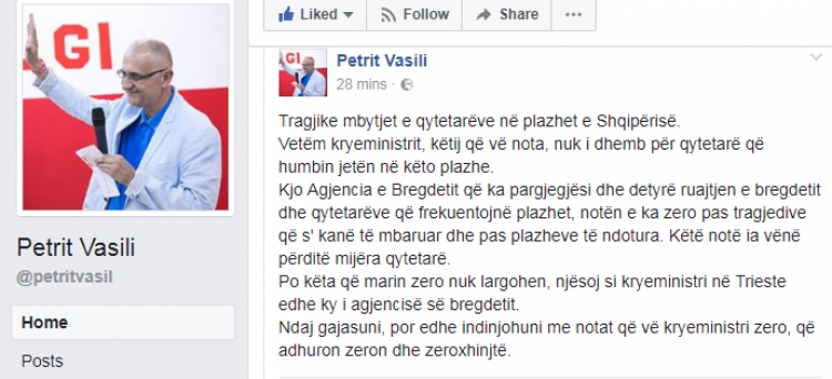 Mbytjet në det. Vasili i vë notën zero kryeministrit Ramës