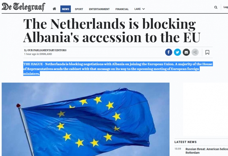 E hidhur. Holanda vendos veton kundër Shqipërisë