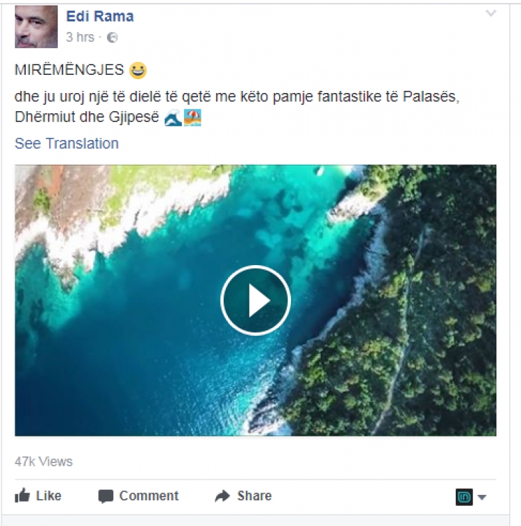 Rama publikon videon për bregdetin e jugut. Reagojnë komentuesit: Merr masa për jetën e plazhistëve