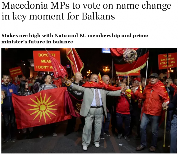 The Guardian:  Votimi për ndryshimin e emrit të Maqedonisë moment kyç për Ballkanin