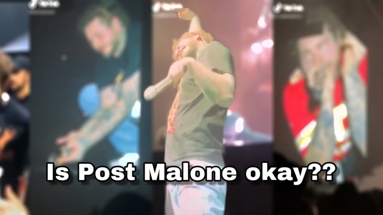 Fansat të shqetësuar për Post Malone: Rrëzohet në mes të skenës [VIDEO]
