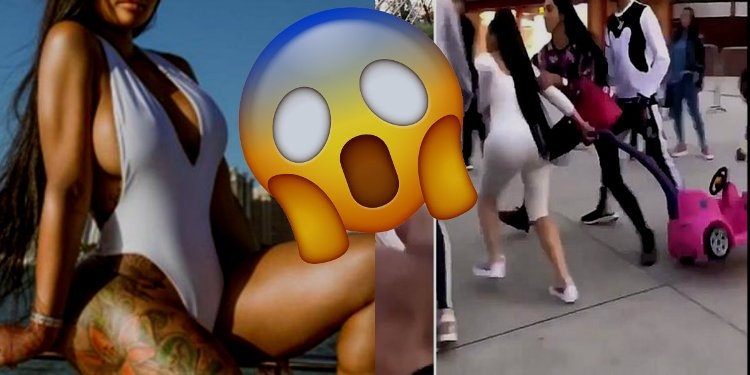 Videoja që po bën xhiron e rrjetit/ Ish-kunata e Kim Kardashian, bën skandal në mes të rrugës... nuk kursen grushtet [VIDEO]