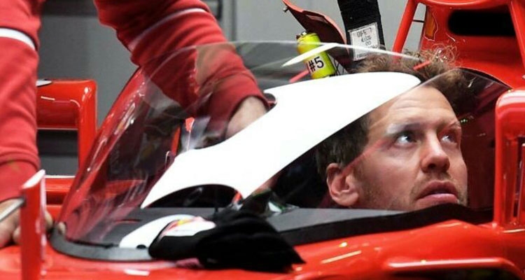 Formula 1 përdor për herë të parë kaskën mbrojtëse të makinës me Sebastian Vettel dhe Ferrarin e tij [FOTO]