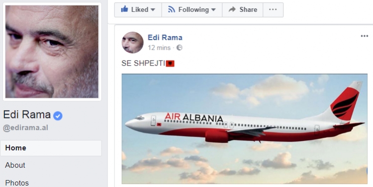 “Air Albania”:  “Lërja në dorë Sajes”. Komenti që “tërboi” Edi Ramën [FOTO]