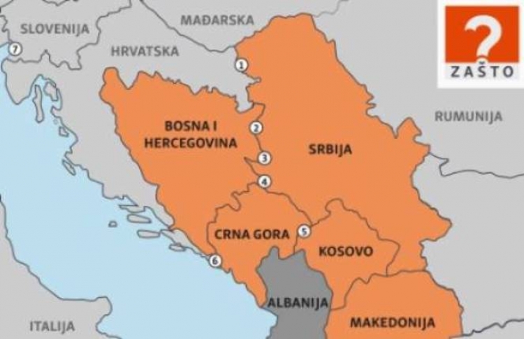 Kosovë-Mali i Zi në hartën e 5 pikave të pazgjidhura kufitare të Ballkanit