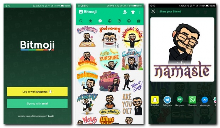 Bitmoji në Snapchat