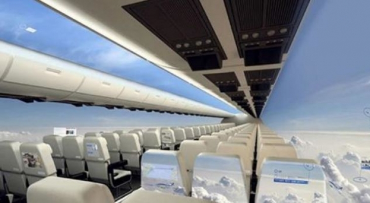 Aeroplanët e së ardhmes/ Pamje panoramike të qiellit me ekrane OLED [VIDEO]